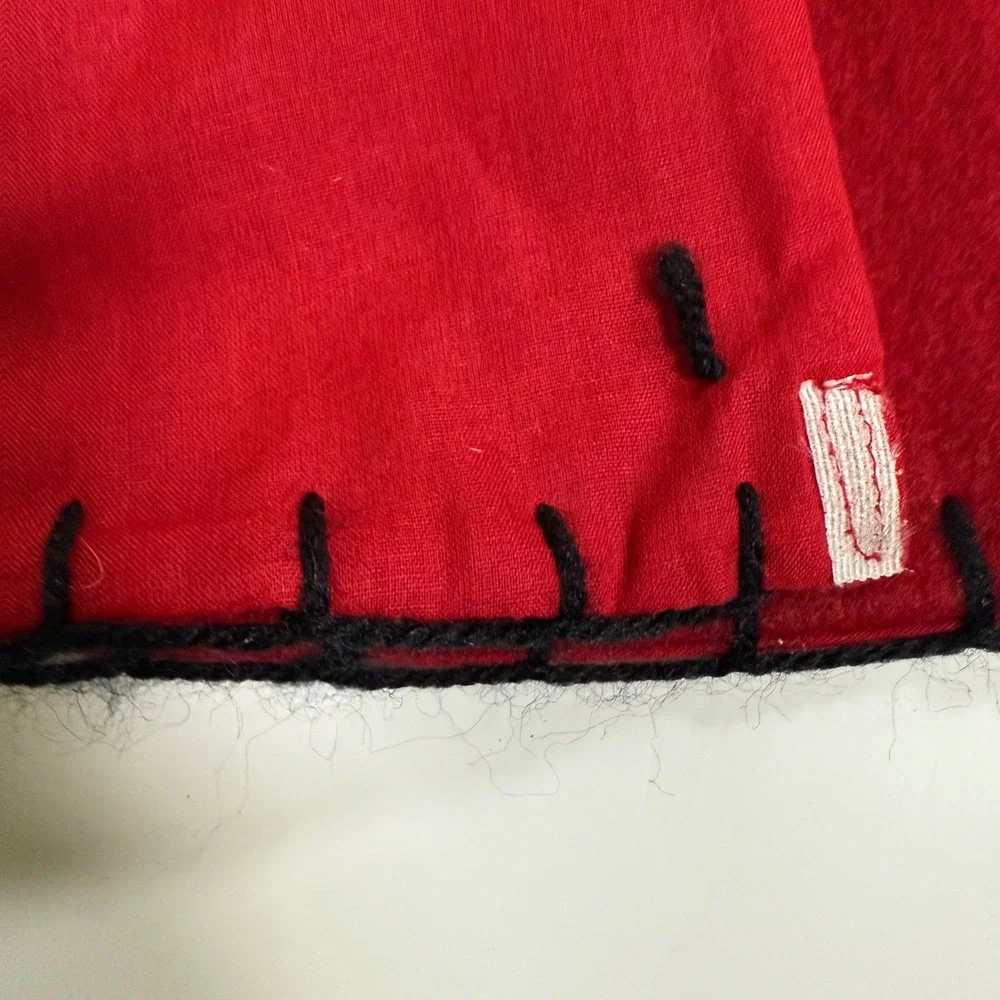 Felt Christmas Tree Skirt Red Green Snowman Tree Appliqué 44